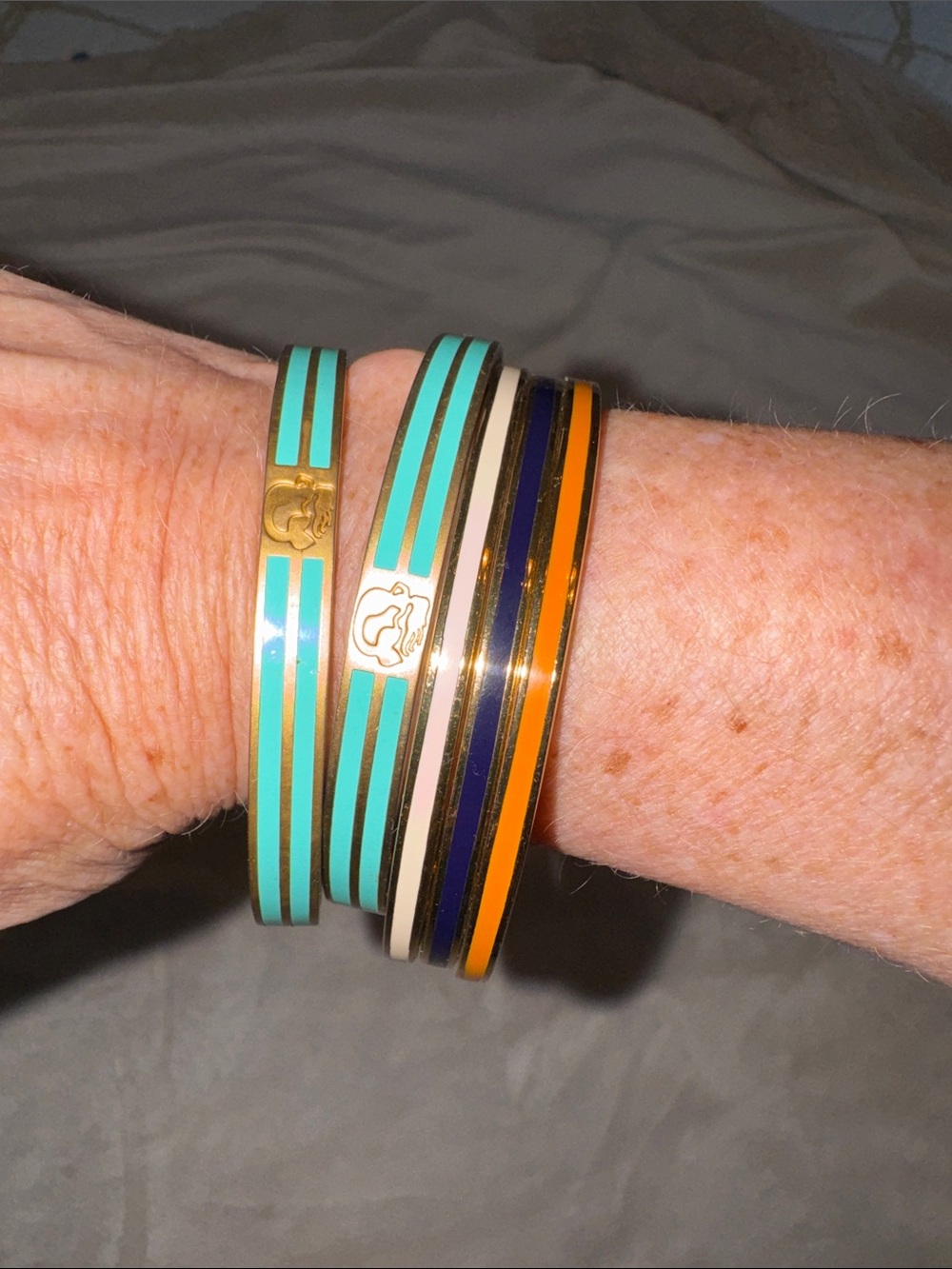 Spartina Gold-Trim Enamel Bangle Bracelets